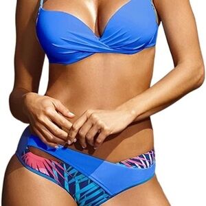 JFAN Women's Swimsuit Blue Set of Two Piece Size‎ S